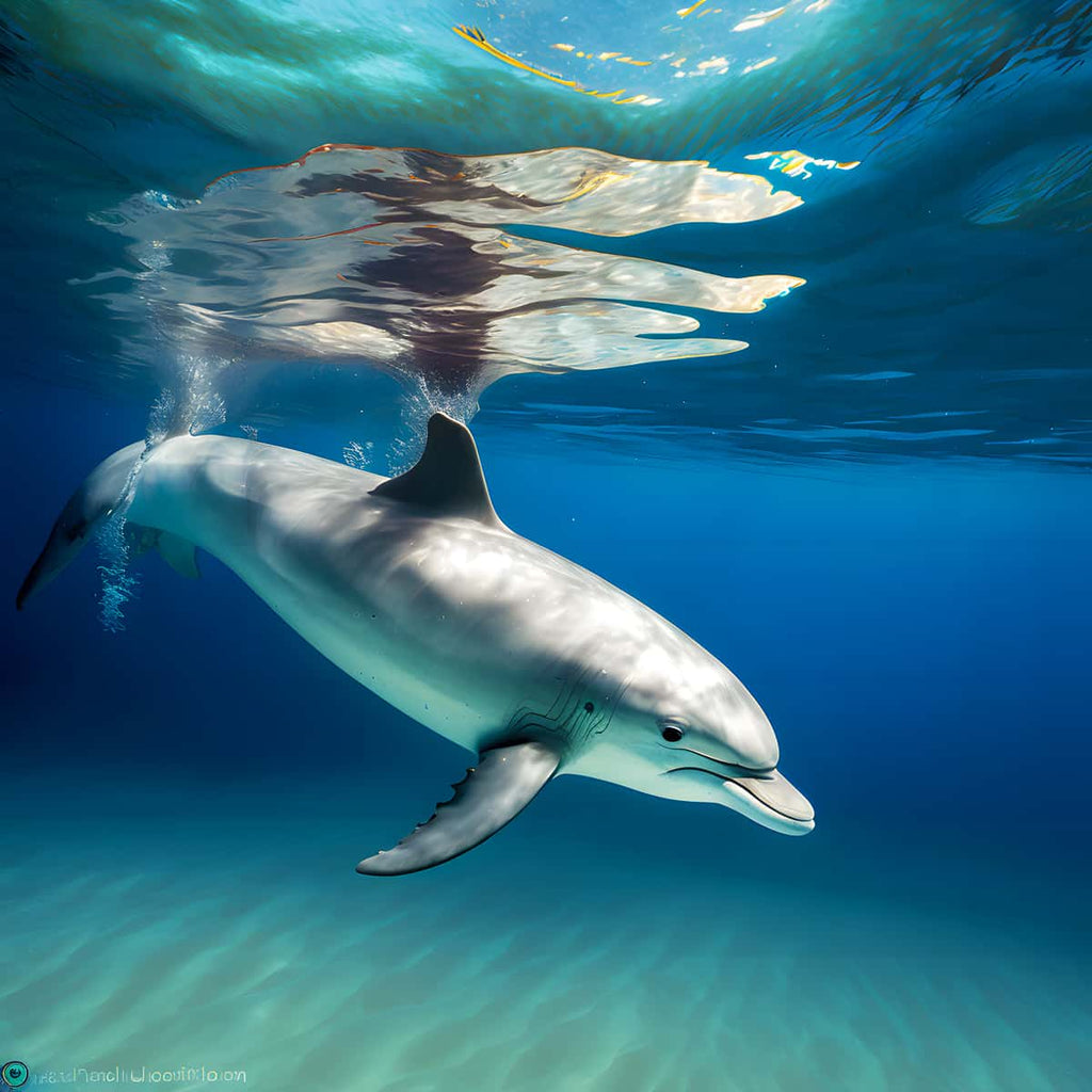 Diamond Painting - Delfin schwimmt - gedruckt in Ultra-HD - Delfin, Neu eingetroffen, Quadratisch, Tiere