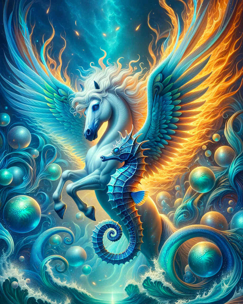 Diamond Painting - Pegasus and seahorse