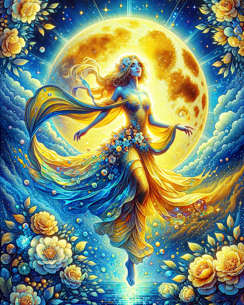 Diamond Painting - Yellow moon angel