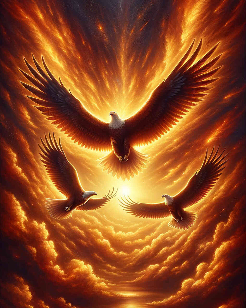 Diamond Painting - Three Eagles in Flight