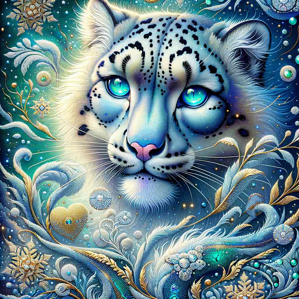 Diamond Painting - Beautiful snow leopard