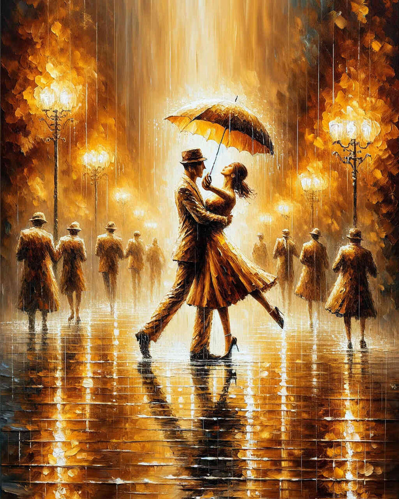 Diamond Painting - Dancing couple in the rain