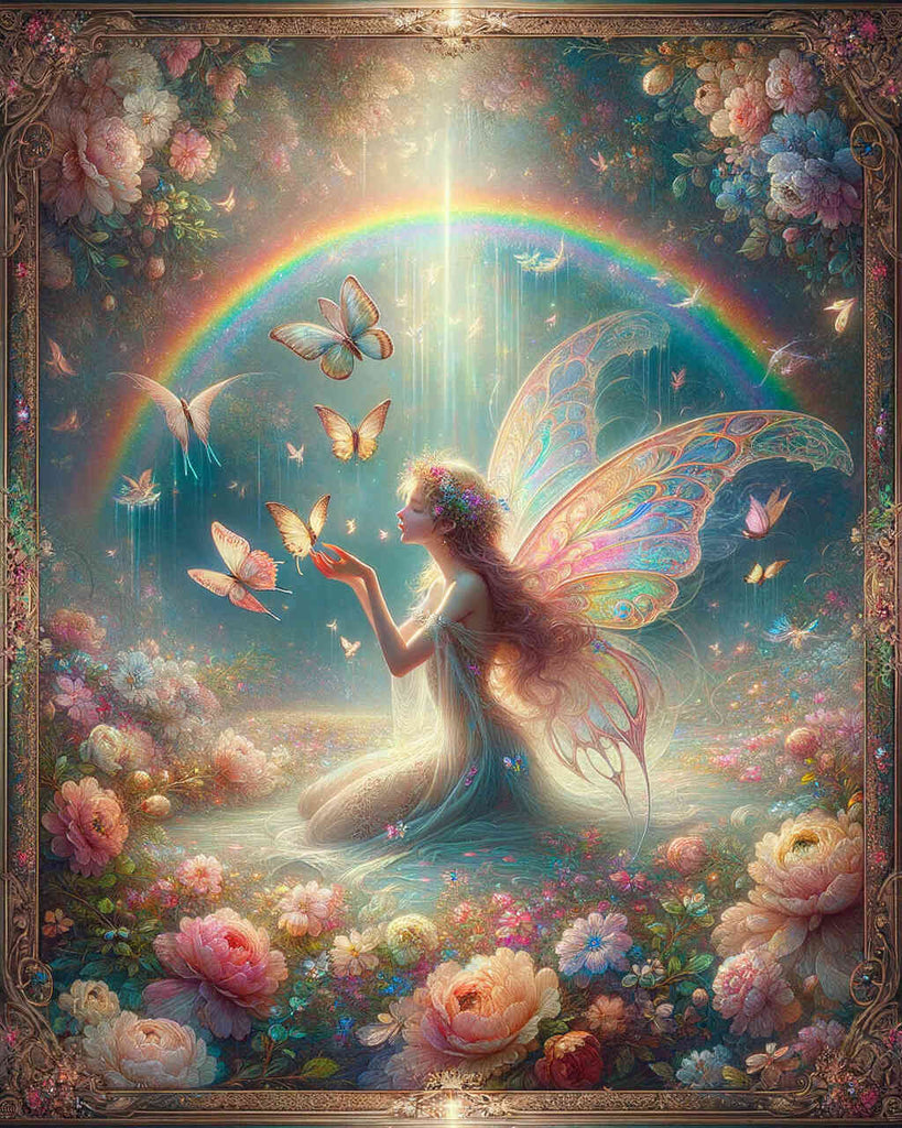 Diamond Painting - Fairy with rainbow