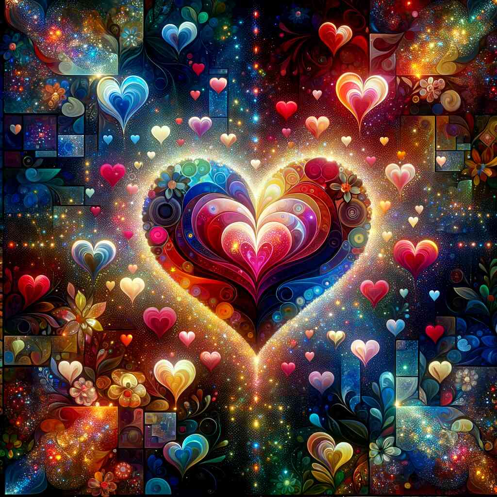 Diamond Painting - Colorful hearts