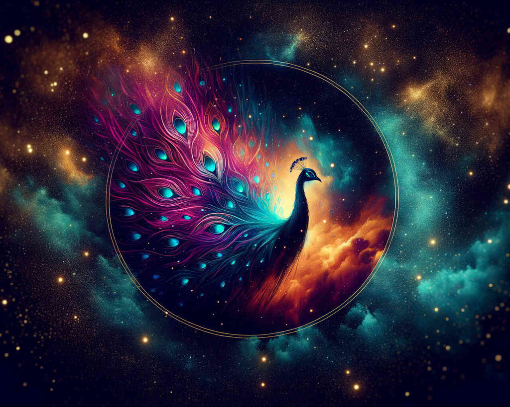 Diamond Painting - Cosmic Peacock Wheel