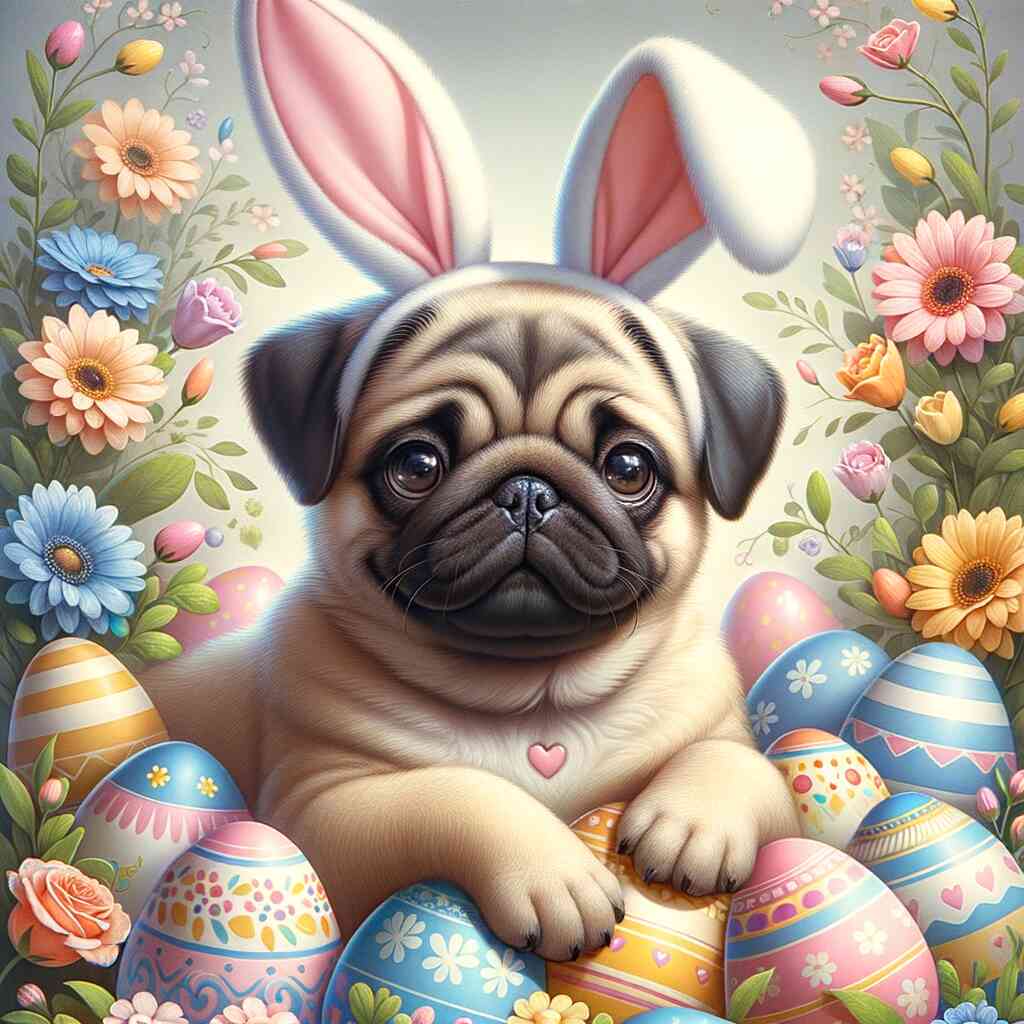Diamond Painting - Easter Bunny Pug