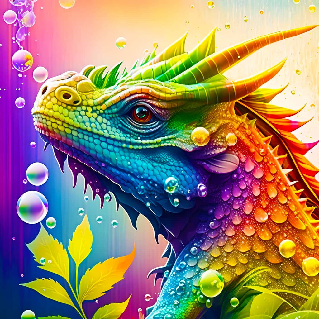 AB Diamond Painting - Drachenportrait - gedruckt in Ultra-HD - AB Diamond, Drache, Fantasy, Neu eingetroffen, Quadratisch