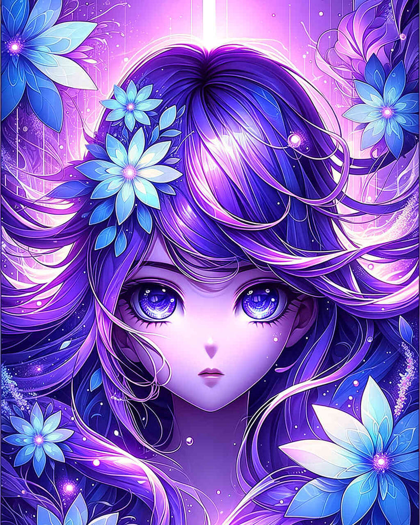 Diamond Painting - Girl, purple