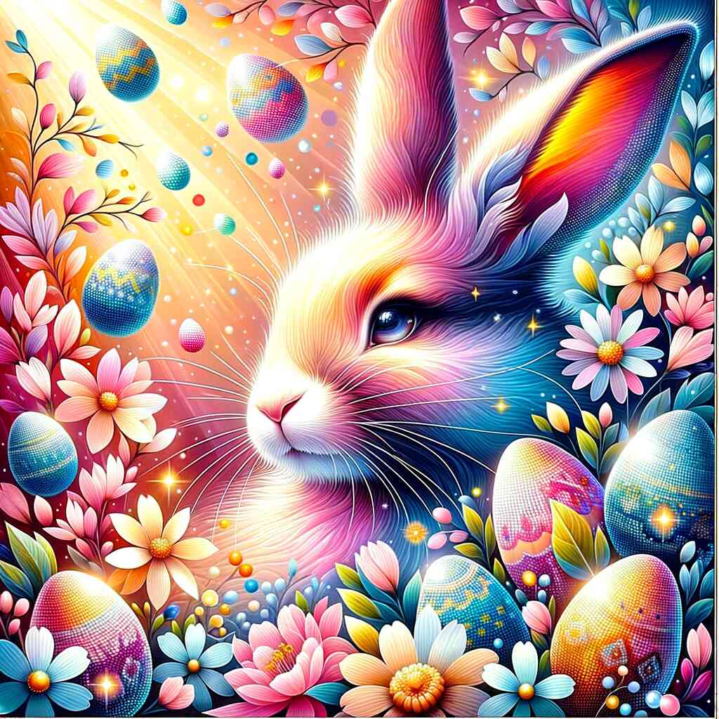 Diamond Painting - Easter bunny looks out