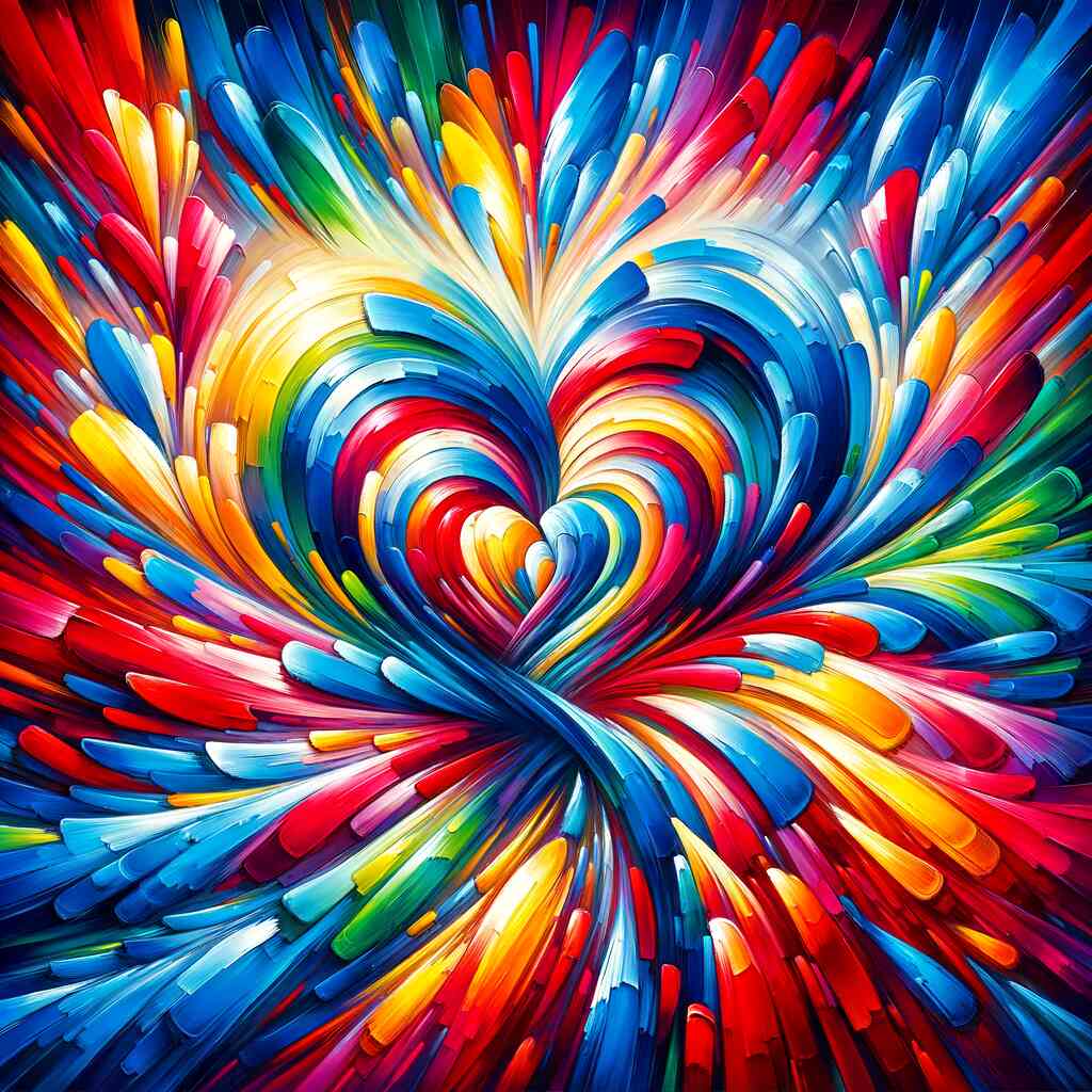 Diamond Painting - Hearts colorful and abstract