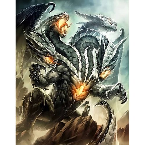 Diamond Painting - Eindrucksvoller Drache - gedruckt in Ultra-HD - drachen, fantasy