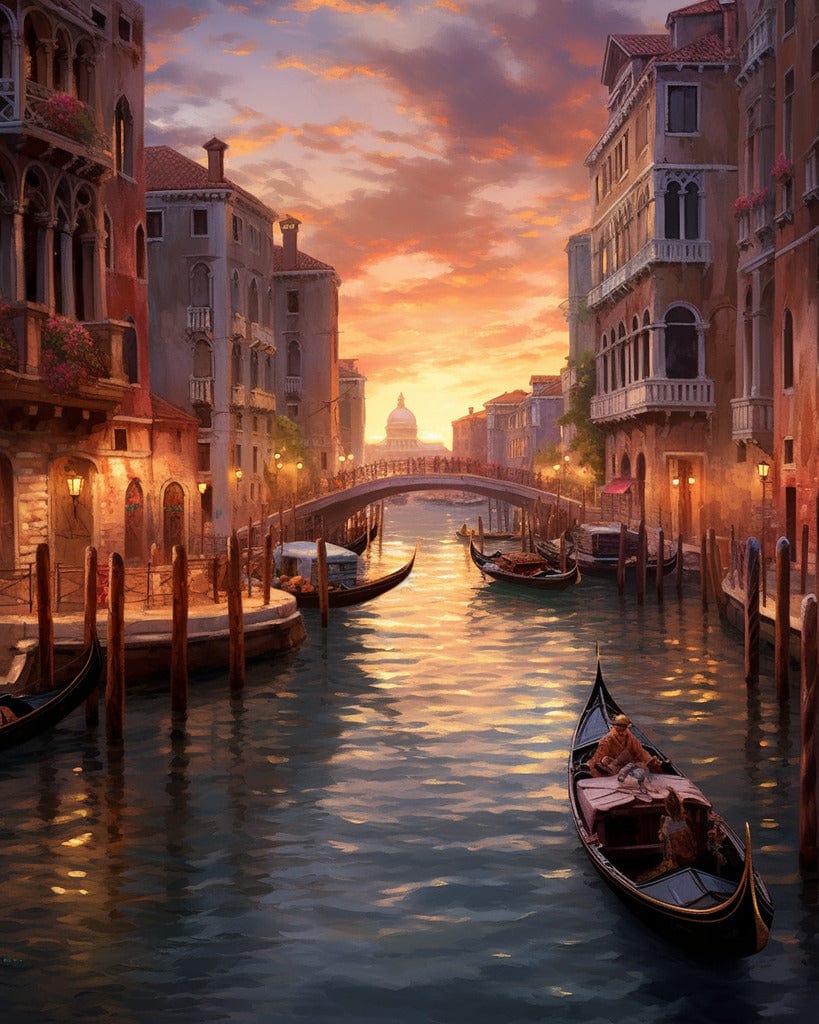 Venice's canals in the evening