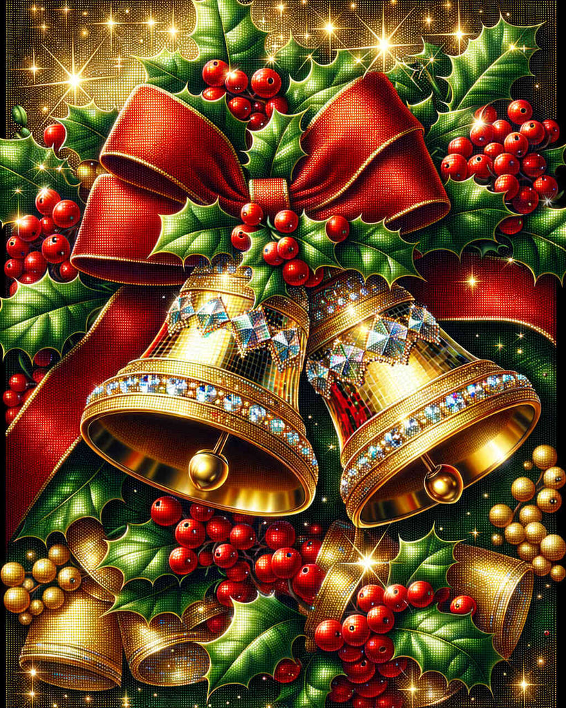 Diamond Painting - Golden Christmas bells