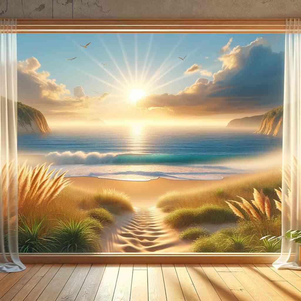 Diamond Painting - View from window, beach