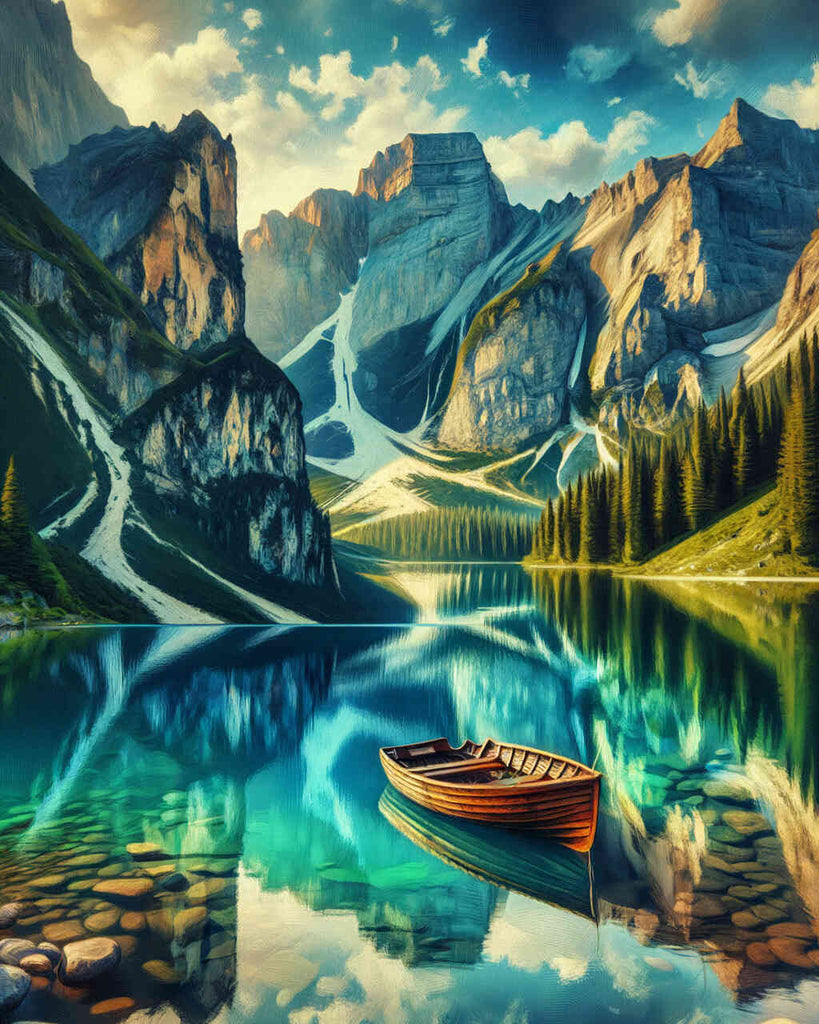 Diamond Painting - Wonderful mountain lake
