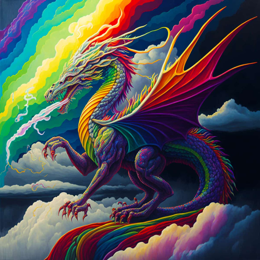 Diamond Painting - Mystische Schwingen - gedruckt in Ultra-HD - Drachen, Fantasy, Neu eingetroffen, Quadratisch